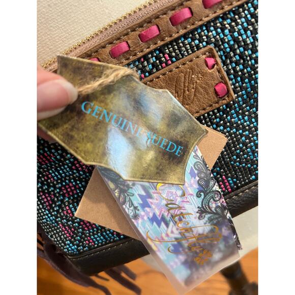 Catchfly Beaded Suede Fringe Crossbody Bag New With Tags - Picture 9 of 10